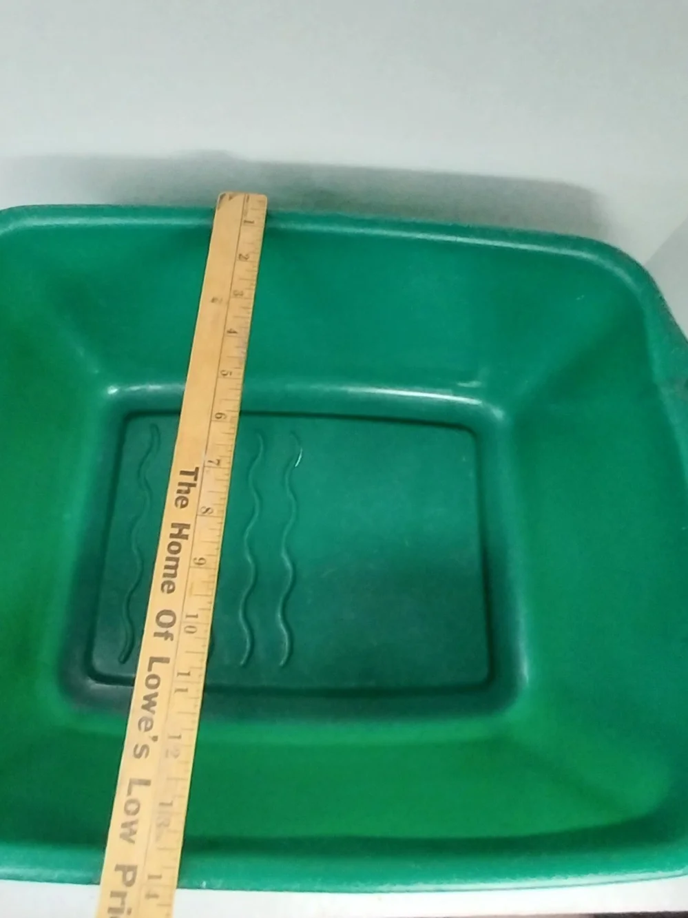 Vintage 70/80s Rubbermaid Ribbed Green Dish Wash Pan 2948 RARE 16x12.75x7”